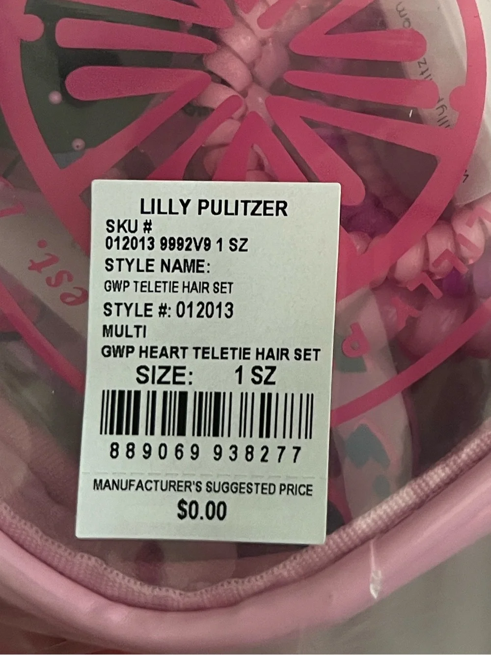 Lilly Pulitzer TELETIES hair ties heart set - new in packaging